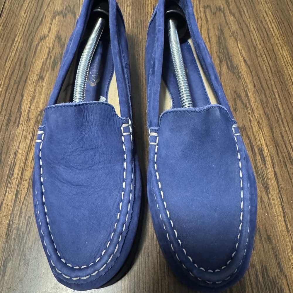 Blue Suede Loafers for Women